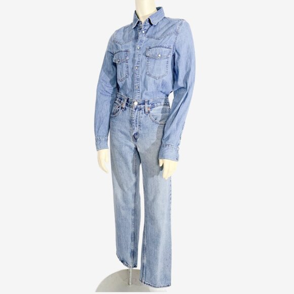 Vintage LEVI’s 516 Faded Medium Blue Wash Jeans / Made in Mexico / Size Small - Picture 8 of 16